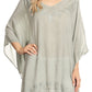 Sakkas Regina Women's Lightweight Stonewashed Poncho Top Blouse Caftan Cover up