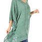 Sakkas Regina Women's Lightweight Stonewashed Poncho Top Blouse Caftan Cover up
