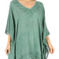 Sakkas Regina Women's Lightweight Stonewashed Poncho Top Blouse Caftan Cover up