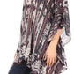 Sakkas Alizia Lightweight Embroidery Batik Top Tunic Blouse Caftan Cover up Poncho