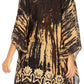 Sakkas Alizia Lightweight Embroidery Batik Top Tunic Blouse Caftan Cover up Poncho
