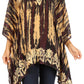 Sakkas Alizia Lightweight Embroidery Batik Top Tunic Blouse Caftan Cover up Poncho