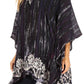 Sakkas Alizia Lightweight Embroidery Batik Top Tunic Blouse Caftan Cover up Poncho