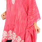 Sakkas Alizia Lightweight Embroidery Batik Top Tunic Blouse Caftan Cover up Poncho