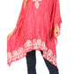 Sakkas Alizia Lightweight Embroidery Batik Top Tunic Blouse Caftan Cover up Poncho