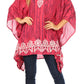 Sakkas Alizia Lightweight Embroidery Batik Top Tunic Blouse Caftan Cover up Poncho