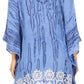 Sakkas Alizia Lightweight Embroidery Batik Top Tunic Blouse Caftan Cover up Poncho