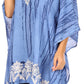 Sakkas Alizia Lightweight Embroidery Batik Top Tunic Blouse Caftan Cover up Poncho