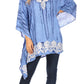 Sakkas Alizia Lightweight Embroidery Batik Top Tunic Blouse Caftan Cover up Poncho