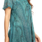 Sakkas Amanda Flowy Summer Casual Blouse Top Stonewashed with Embroidery & Corset