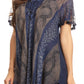 Sakkas Amanda Flowy Summer Casual Blouse Top Stonewashed with Embroidery & Corset