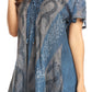 Sakkas Amanda Flowy Summer Casual Blouse Top Stonewashed with Embroidery & Corset