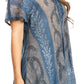 Sakkas Amanda Flowy Summer Casual Blouse Top Stonewashed with Embroidery & Corset