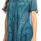 Sakkas Amanda Flowy Summer Casual Blouse Top Stonewashed with Embroidery & Corset