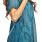 Sakkas Amanda Flowy Summer Casual Blouse Top Stonewashed with Embroidery & Corset
