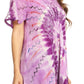 Sakkas Hira Women Short Sleeve Eyelet Lace Blouse Top in Tie-dye with Corset Flowy