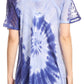Sakkas Hira Women Short Sleeve Eyelet Lace Blouse Top in Tie-dye with Corset Flowy