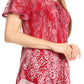 Sakkas Sara Blusa de Manga Corta Estilo Campesino Fluida para Mujer con Bordado Tie-Dye Batik