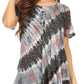 Sakkas Flavia Womens Everyday Blouse Top with Tie-dye & Block Print Light and Soft