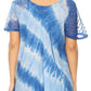 Sakkas Flavia Womens Everyday Blouse Top with Tie-dye & Block Print Light and Soft