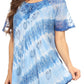 Sakkas Flavia Womens Everyday Blouse Top with Tie-dye & Block Print Light and Soft