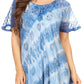 Sakkas Flavia Womens Everyday Blouse Top with Tie-dye & Block Print Light and Soft