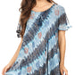 Sakkas Flavia Womens Everyday Blouse Top with Tie-dye & Block Print Light and Soft