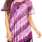 Sakkas Flavia Womens Everyday Blouse Top with Tie-dye & Block Print Light and Soft