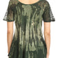 Sakkas Jannat  Short Sleeve Casual Work Top Blouse in Tie-Dye with Embroidery Lace