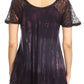 Sakkas Jannat  Short Sleeve Casual Work Top Blouse in Tie-Dye with Embroidery Lace