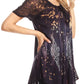 Sakkas Jannat  Short Sleeve Casual Work Top Blouse in Tie-Dye with Embroidery Lace