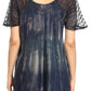Sakkas Jannat  Short Sleeve Casual Work Top Blouse in Tie-Dye with Embroidery Lace