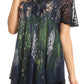 Sakkas Jannat  Short Sleeve Casual Work Top Blouse in Tie-Dye with Embroidery Lace