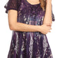 Sakkas Jannat  Short Sleeve Casual Work Top Blouse in Tie-Dye with Embroidery Lace