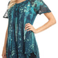 Sakkas Jannat  Short Sleeve Casual Work Top Blouse in Tie-Dye with Embroidery Lace