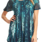 Sakkas Jannat  Short Sleeve Casual Work Top Blouse in Tie-Dye with Embroidery Lace