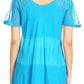 Sakkas Parisa Casual Summer Short Sleeve Top Blouse with Corset and Embroidery