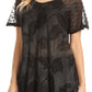 Sakkas Parisa Casual Summer Short Sleeve Top Blouse with Corset and Embroidery