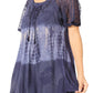 Sakkas Parisa Casual Summer Short Sleeve Top Blouse with Corset and Embroidery