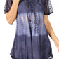 Sakkas Parisa Casual Summer Short Sleeve Top Blouse with Corset and Embroidery