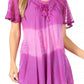 Sakkas Parisa Casual Summer Short Sleeve Top Blouse with Corset and Embroidery
