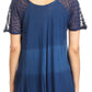 Sakkas Parisa Casual Summer Short Sleeve Top Blouse with Corset and Embroidery