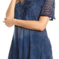 Sakkas Parisa Casual Summer Short Sleeve Top Blouse with Corset and Embroidery