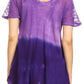 Sakkas Magda Womens Short Sleeve Flare Bohemian Blouse Top Lace Batik Printed