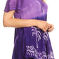 Sakkas Magda Womens Short Sleeve Flare Bohemian Blouse Top Lace Batik Printed