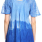 Sakkas Magda Womens Short Sleeve Flare Bohemian Blouse Top Lace Batik Printed