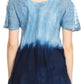 Sakkas Magda Womens Short Sleeve Flare Bohemian Blouse Top Lace Batik Printed
