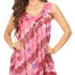 Sakkas Aria Womens Sleeveless V-neck Tank Top Tie-dye with Sequin & Embroidery