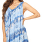 Sakkas Aria Womens Sleeveless V-neck Tank Top Tie-dye with Sequin & Embroidery