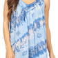 Sakkas Aria Womens Sleeveless V-neck Tank Top Tie-dye with Sequin & Embroidery